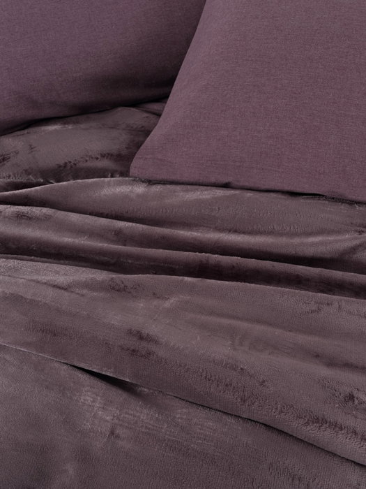 L'essentiel linge de maison Flossy - Plum Juego de funda de edredón doble